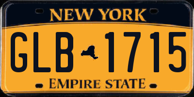 NY license plate GLB1715