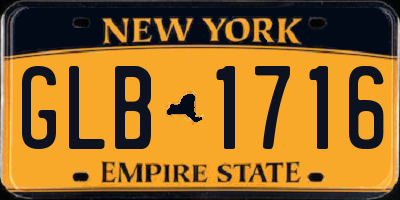 NY license plate GLB1716