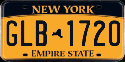 NY license plate GLB1720