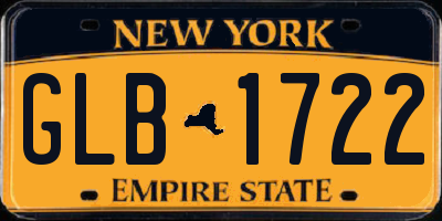 NY license plate GLB1722