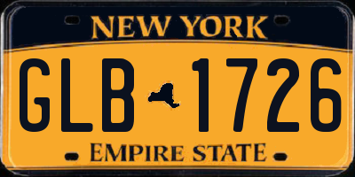 NY license plate GLB1726