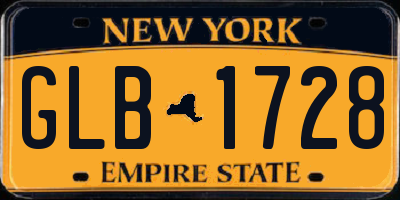 NY license plate GLB1728