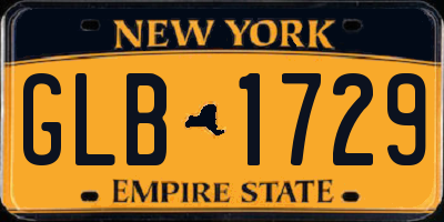 NY license plate GLB1729