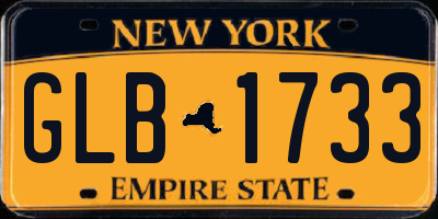 NY license plate GLB1733