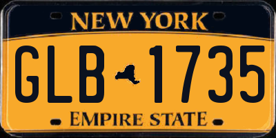 NY license plate GLB1735