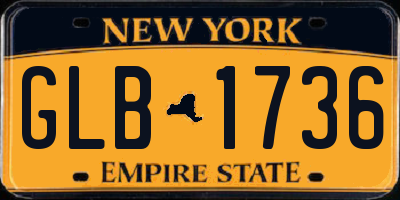 NY license plate GLB1736