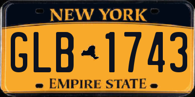 NY license plate GLB1743
