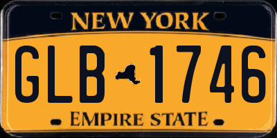 NY license plate GLB1746