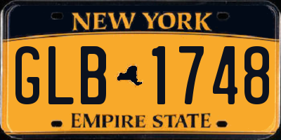 NY license plate GLB1748