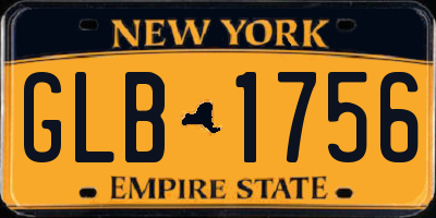 NY license plate GLB1756