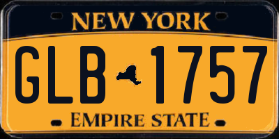 NY license plate GLB1757
