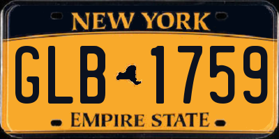 NY license plate GLB1759