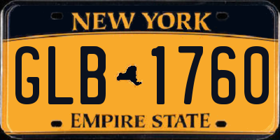 NY license plate GLB1760