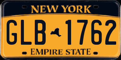 NY license plate GLB1762