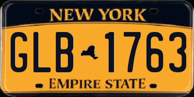 NY license plate GLB1763