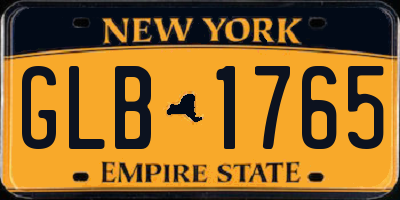 NY license plate GLB1765