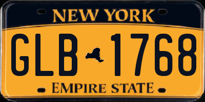 NY license plate GLB1768