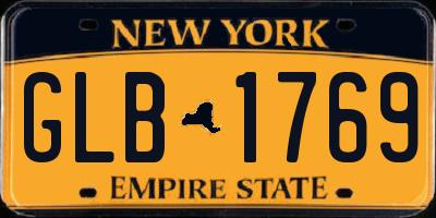 NY license plate GLB1769