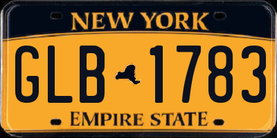 NY license plate GLB1783