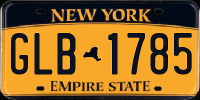 NY license plate GLB1785