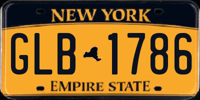 NY license plate GLB1786