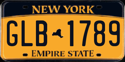 NY license plate GLB1789