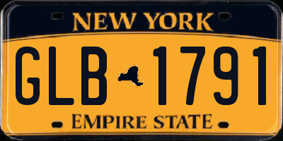 NY license plate GLB1791