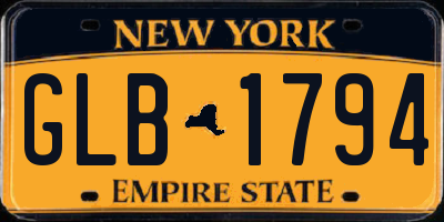 NY license plate GLB1794