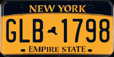 NY license plate GLB1798