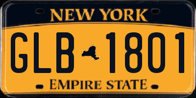 NY license plate GLB1801