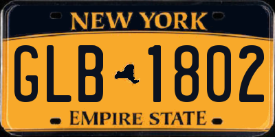 NY license plate GLB1802