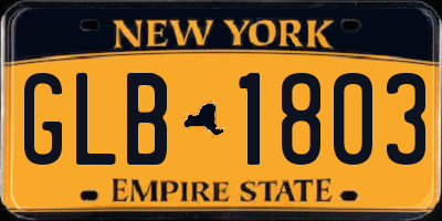 NY license plate GLB1803