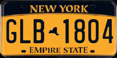 NY license plate GLB1804