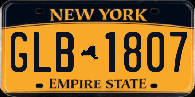 NY license plate GLB1807