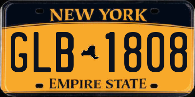 NY license plate GLB1808
