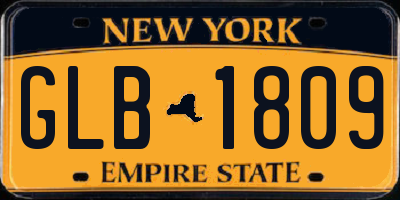 NY license plate GLB1809