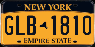 NY license plate GLB1810