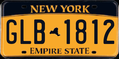 NY license plate GLB1812
