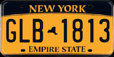 NY license plate GLB1813