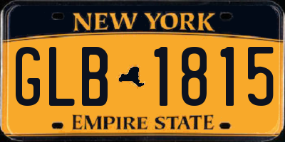 NY license plate GLB1815
