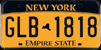 NY license plate GLB1818