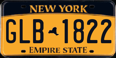 NY license plate GLB1822