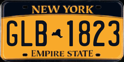NY license plate GLB1823