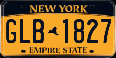 NY license plate GLB1827