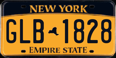 NY license plate GLB1828