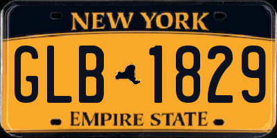NY license plate GLB1829