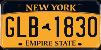 NY license plate GLB1830