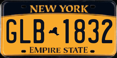 NY license plate GLB1832
