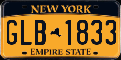 NY license plate GLB1833