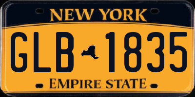 NY license plate GLB1835